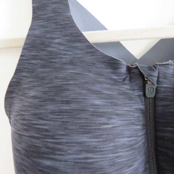 LULULEMON Enlite Bra Zip Front High Support Static Rain Dark Cast Black Size 32E - Picture 5 of 13